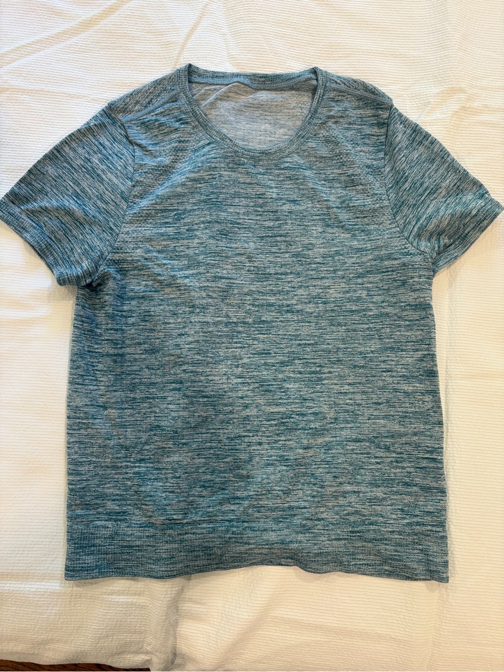 Athleta In Motion Seamless Heather Tee Small Borealis Green Heather